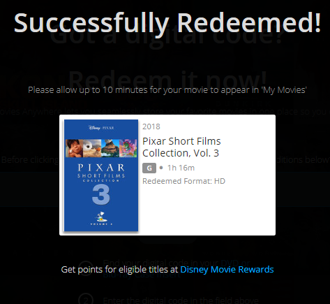 Pixar Short Films Collection Volume 3 HD Digital Code (2018) (Redeems ...