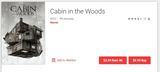The Cabin in the Woods Vudu HDX or Google TV HD Digital Code