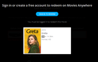 Greta HD Digital Code (Redeems in Movies Anywhere; HDX Vudu & HD iTunes & HD Google Play Transfer From Movies Anywhere)