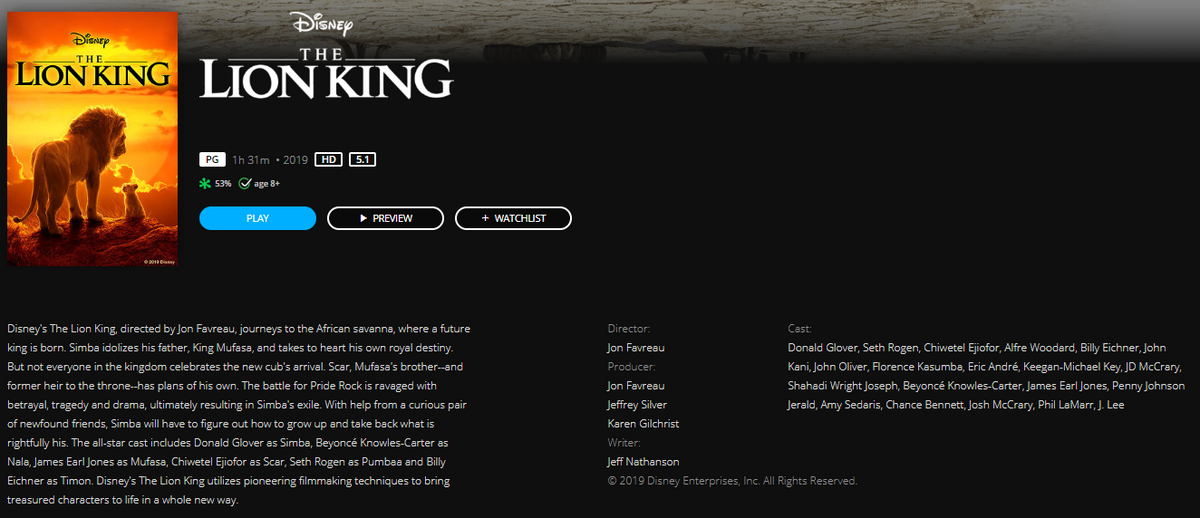 Watch lion king 2019 putlocker online