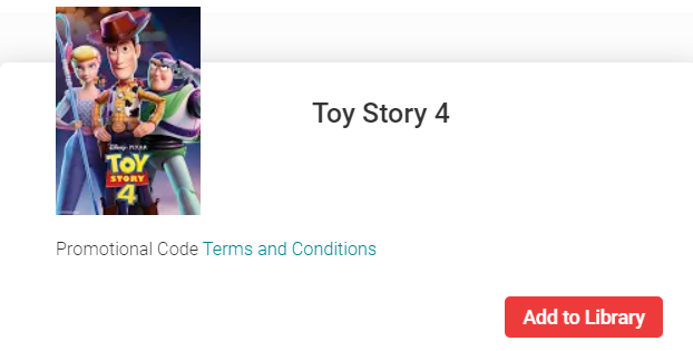 Toy Story Google TV HD Digital Code (2019) (Redeems in Google TV