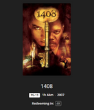 1408 4K Digital Code (2007 Theatrical) (Redeems in Movies Anywhere; 4K Vudu Fandango & 4K iTunes Apple TV Transfer From Movies Anywhere)