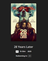 28 Years Later 4K Digital Code (2025) (Redeems in Movies Anywhere; 4K Vudu Fandango at Home & 4K iTunes Apple TV Transfer From Movies Anywhere)