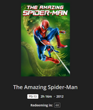 The Amazing Spider-Man 4K Digital Code (2012) (Redeems in Movies Anywhere; 4K Vudu Fandango at Home & 4K iTunes Apple TV Transfer From Movies Anywhere)