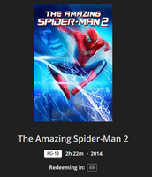 The Amazing Spider-Man 2 4K Digital Code (2014) (Redeems in Movies Anywhere; 4K Vudu Fandango at Home & 4K iTunes Apple TV Transfer From Movies Anywhere)