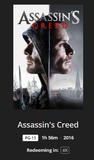 Assassin's Creed 4K Digital Code (2016) (Redeems in Movies Anywhere; UHD Vudu & 4K iTunes Transfer From Movies Anywhere)