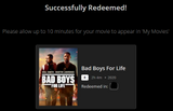 Bad Boys For Life SD Digital Code (2020) (Redeems in Movies Anywhere; SD Vudu Fandango & SD iTunes Apple TV Transfer From Movies Anywhere)