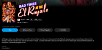 Bad Times at the El Royale 4K Digital Code (2018) (Redeems in Movies Anywhere; 4K Vudu Fandango at Home & 4K iTunes Apple TV Transfer From Movies Anywhere)