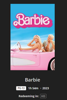 Barbie HD Digital Code (2023) (Redeems in Movies Anywhere; HDX Vudu & HD iTunes Transfer From Movies Anywhere)