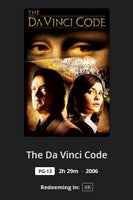 The Da Vinci Code 4K Digital Code (2006 Theatrical Version) (Redeems in Movies Anywhere; 4K Vudu Fandango at Home & 4K iTunes Apple TV Transfer From Movies Anywhere)