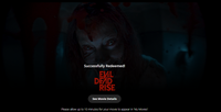 Evil Dead Rise 4K Digital Code (2023) (Redeems in Movies Anywhere; UHD Vudu & 4K iTunes & 4K Google TV Transfer From Movies Anywhere)