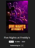 Five Nights at Freddy's 4K Digital Code (2023) (Redeems in Movies Anywhere; UHD Vudu & 4K iTunes Transfer From Movies Anywhere)