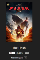 The Flash 4K Digital Code (2023) (Redeems in Movies Anywhere; UHD Vudu & 4K iTunes & 4K Google TV Transfer From Movies Anywhere)