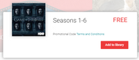 Game Of Thrones Seasons 1-6 Google TV HD Digital Code (60 Episodes, 6 Seasons, 1 Code)