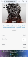 Game Of Thrones Seasons 1-6 Google TV HD Digital Code (60 Episodes, 6 Seasons, 1 Code)