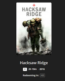 Hacksaw Ridge HD Digital Code (2016) (Redeems in Movies Anywhere; HDX Vudu Fandango at Home & HD iTunes Apple TV Transfer From Movies Anywhere)