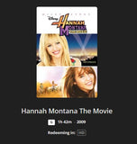 Hannah Montana The Movie HD Digital Code (2009) (Redeems in Movies Anywhere; HDX Vudu Fandango at Home & HD iTunes Apple TV Transfer From Movies Anywhere)