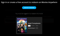 Hotel Transylvania HD Digital Code (2012) (Redeems in Movies Anywhere; HDX Vudu Fandango at Home & HD iTunes Apple TV Transfer From Movies Anywhere)