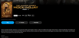 The Hunger Games: Mockingjay Part 1 iTunes Apple TV 4K Digital Code (2014) (Redeems in iTunes Apple TV; 4K Vudu Fandango Transfers Across Movies Anywhere)