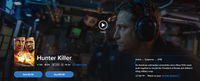 Hunter Killer Vudu Fandango at Home 4K Digital Code (2018)