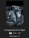 It Happened One Night 4K Digital Code (1934) (Redeems in Movies Anywhere; 4K Vudu Fandango at Home & 4K iTunes Apple TV Transfer From Movies Anywhere)