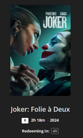 Joker: Folie à Deux 4K Digital Code (2024) (Redeems in Movies Anywhere; 4K Vudu Fandango at Home & 4K iTunes Apple TV Transfer From Movies Anywhere)