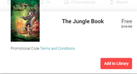 The Jungle Book Google TV HD Digital Code (1967 animated) (Redeems in Google TV; HD Movies Anywhere & HDX Vudu & HD iTunes Transfer Across Movies Anywhere)