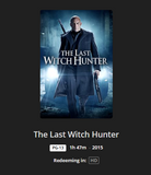 The Last Witch Hunter HD Digital Code (2015) (Redeems in Movies Anywhere; HDX Vudu Fandango & HD iTunes Apple TV Transfer From Movies Anywhere)
