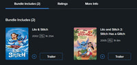 Lilo & Stitch 2-Movie Animated Collection HD Digital Codes (Redeems in Movies Anywhere; HDX Vudu Fandango at Home & HD iTunes Apple TV Transfer From Movies Anywhere) (2 Movies, 2 Codes)