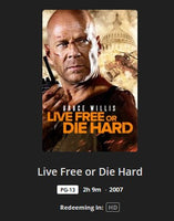 The Die Hard 5-Film Collection HD Digital Codes (Redeems in Movies Anywhere; HDX Vudu Fandango at Home & HD iTunes Apple TV Transfer From Movies Anywhere) (5 Movies, 5 Codes)