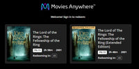 The Lord of the Rings: The Fellowship of the Ring Theatrical + Extended Versions 4K Digital Code (2001) (Redeems in Movies Anywhere; 4K Vudu Fandango at Home & 4K iTunes Apple TV Transfer From Movies Anywhere)