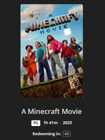 A Minecraft Movie 4K Digital Code (2025) (Redeems in Movies Anywhere; 4K Vudu Fandango at Home & 4K iTunes Apple TV Transfer From Movies Anywhere)