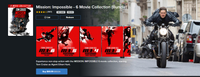 Mission: Impossible 6-Movie Collection UHD Vudu Digital Codes (6 Movies, 6 Codes)