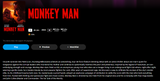 Monkey Man 4K Digital Code (2024) (Redeems in Movies Anywhere; 4K Vudu Fandango at Home & 4K iTunes Apple TV Transfer From Movies Anywhere)