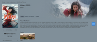 Mulan 4K Digital Code (2020 live action) (Redeems in Movies Anywhere; UHD Vudu & 4K iTunes & 4K Google TV Transfer From Movies Anywhere)