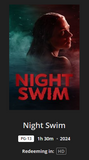 Night Swim HD Digital Code (2024) (Redeems in Movies Anywhere; HDX Vudu Fandango at Home & HD iTunes Transfer From Movies Anywhere)