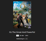 Oz the Great and Powerful HD Digital Code (Redeems in Movies Anywhere; HDX Vudu & HD iTunes & HD Google TV Transfer From Movies Anywhere)