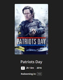Patriots Day HD Digital Code (2017) (Redeems in Movies Anywhere; HDX Vudu Fandango at Home & HD iTunes Apple TV Transfer From Movies Anywhere)