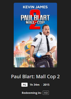Paul Blart: Mall Cop 2 HD Digital Code (2015) (Redeems in Movies Anywhere; HDX Vudu Fandango at Home & HD iTunes Apple TV Transfer From Movies Anywhere)