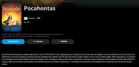 Pocahontas HD Digital Code (1995) (Redeems in Movies Anywhere; HDX Vudu Fandango at Home & HD iTunes Apple TV Transfer From Movies Anywhere)