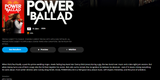 Power Ballad iTunes Apple TV 4K Digital Code (2026) (Redeems in iTunes Apple TV; 4K Vudu Fandango Transfers Across Movies Anywhere)