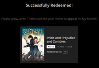 Pride and Prejudice and Zombies 4K Digital Code (2016) (Redeems in Movies Anywhere; UHD Vudu Fandango at Home & 4K iTunes Apple TV Transfer From Movies Anywhere)