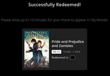 Pride and Prejudice and Zombies SD Digital Code (Redeems in Movies Anywhere; SD Vudu & SD iTunes & SD Google TV Transfer From Movies Anywhere) (THIS IS A STANDARD DEFINITION [SD] CODE)