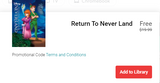 Return to Never Land Google TV HD Digital Code (2002) (Redeems in Google TV; HD Movies Anywhere & HDX Vudu & HD iTunes Transfer Across Movies Anywhere)