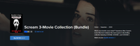 Scream 3-Movie Collection Vudu HDX Digital Codes (3 Movies, 3 Codes)