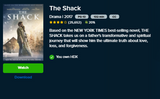 The Shack iTunes Apple TV HD Digital Code (2017) (Redeems in iTunes Apple TV; HDX Vudu Fandango Transfers Across Movies Anywhere)