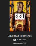 Sisu: Road to Revenge HD Digital Code (2025) (Redeems in Movies Anywhere; HDX Vudu Fandango at Home & HD iTunes Apple TV Transfer From Movies Anywhere)