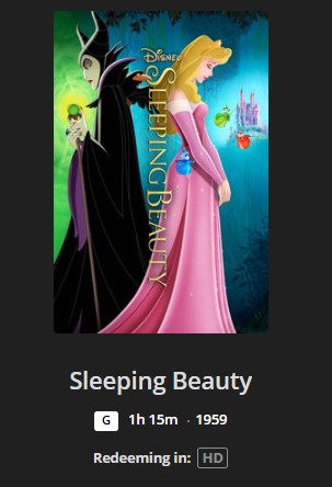 Sleeping Beauty HD Digital Code (1959 Theatrical Version) (Redeems