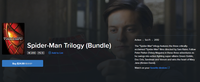 Spider-Man Tobey Maguire Trilogy 3-Movie Collection 4K Digital Codes (Theatrical Versions) (Redeems in Movies Anywhere; UHD Vudu Fandango at Home & 4K iTunes Apple TV Transfer From Movies Anywhere) (3 Movies, 3 Codes)