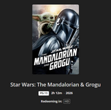 Star Wars: The Mandalorian and Grogu HD Digital Code (2026) (Redeems in Movies Anywhere; HDX Vudu Fandango & HD iTunes Apple TV Transfer From MA)